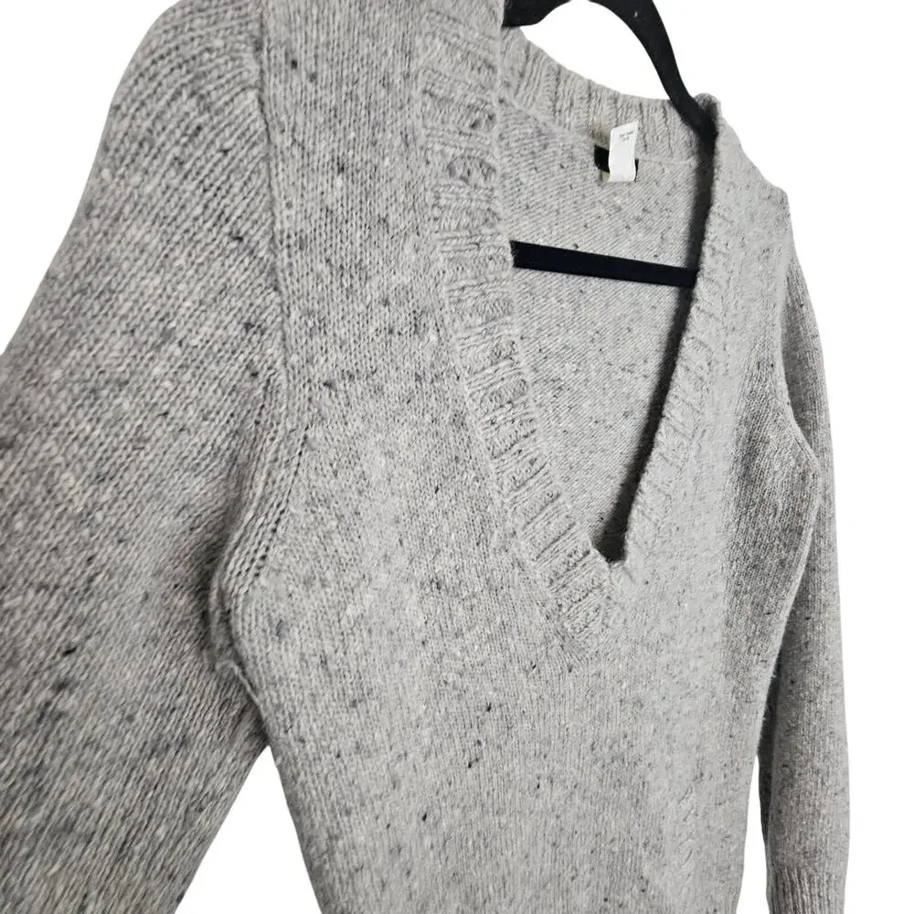 J. Crew Womens Wool Angora Mohair V-Neck Sweater Size S Minimalist Quiet Luxury